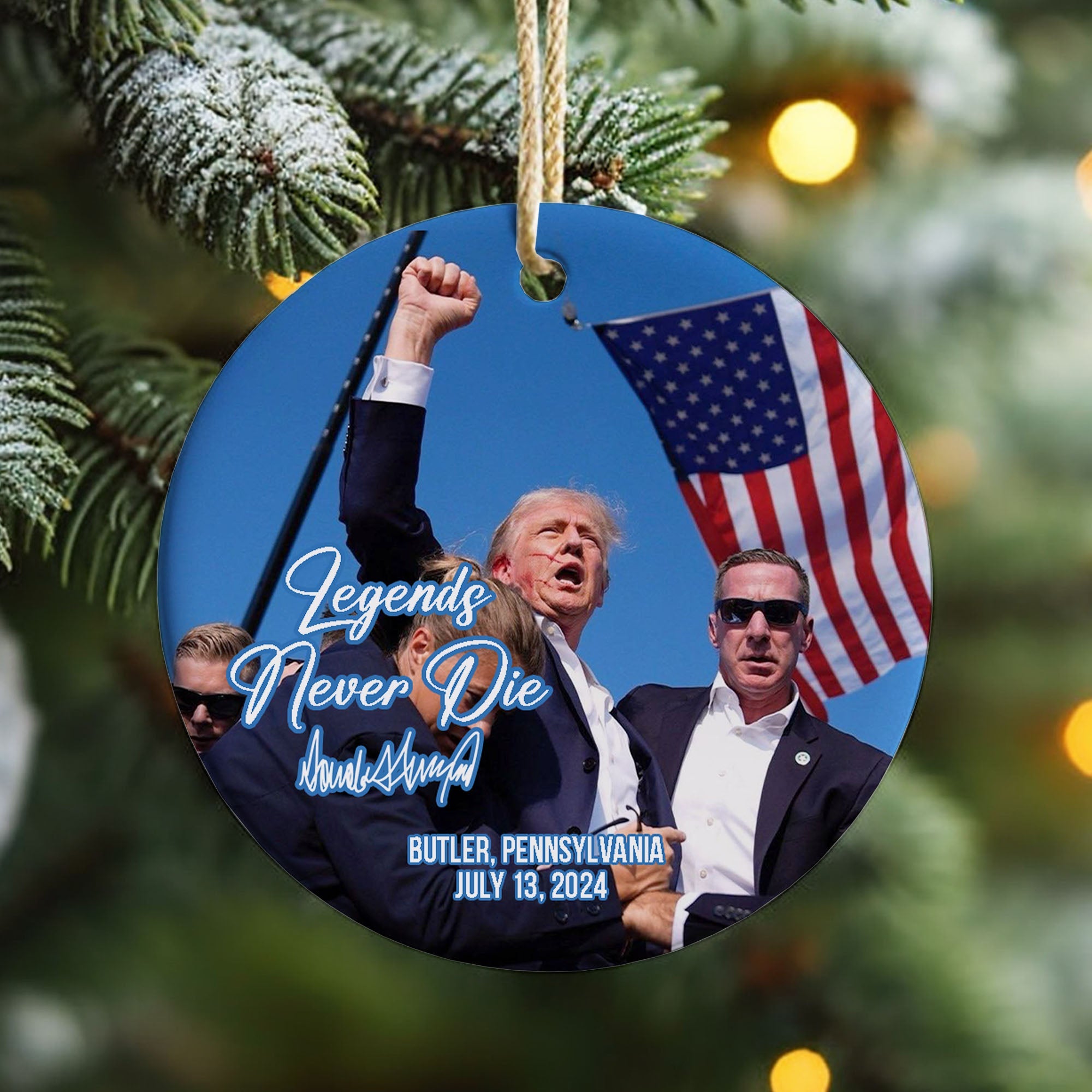 Trump Green Santa, Christmas Trump Acrylic Ornament | Perfect for Car & Christmas Tree Decor T1554 - GOP