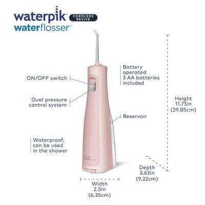 Waterpik Cordless Revive Water Flosser Blush Pink - Imperfect Box