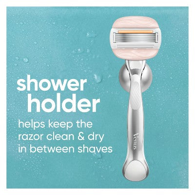 Venus Moistureglide Women's Razor Handle 2 Blade Refills + Shower Holder - Imperfect Box
