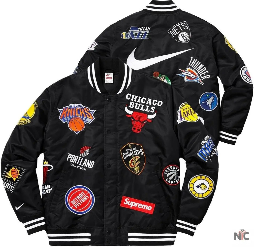 Supreme X Nike NBA Teams Logo Varsity Jacket