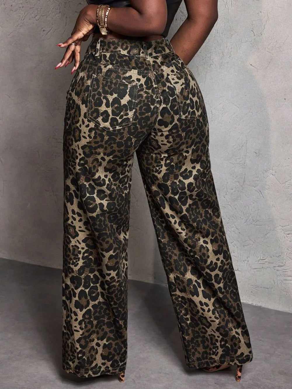 Leopard Wide Leg Jeans